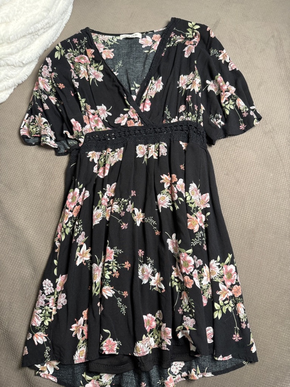 Adam Levine Collection Black Floral Mini Dress